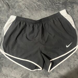 Nike Women's Black and White Athletic Shorts